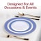 Smarty Had A Party White with Gold Spiral on Blue Rim Plastic Dinnerware Set (120 Dinner Plates+120 Salad Plates), 240PK 670BGVP-CASE - alternate 4