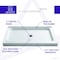 Anzzi Port Base 36 x 48 Corner Shower Pan with Center Drain in Glossy White SB-AZ022R - alternate 4