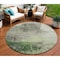 Homeroots 8' Artichoke Green And Ivory Round Abstract Washable Indoor Outdoor Area Rug 632019 - alternate 1
