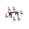 Homeroots Seven Piece Dark Brown and Black Solid Wood Live Edge Dining Set with Six Chairs 590254 - alternate 1