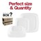 Smarty Had A Party Solid White Flat Rounded Square Plastic Dinnerware  Set (120 Dinner Plates+120 Salad Plates), 240PK 4830WH-VP-CASE - alternate 7