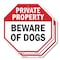 Signmission Private Property Beware of Dogs, 6 inch X 6 inch, Plastic Sign, 2PK OC-P-2PACK-6-138 - alternate 1