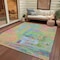 Homeroots 3' X 5' Pink Key Lime And Sky Blue Abstract Washable Indoor Outdoor Area Rug 609214 - alternate 6