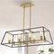 Jonathan Y Lloyd 35" 8-Light Farmhouse Industrial Iron Linear LED Pendant, Black/Brass Gold JYL6511A - alternate 7