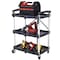 Wrightmaster 3 Layers Folding Collapsible Service Cart Pack-N-Roll Folding, Black, 50Lb Load Capacity per Shelf ZR-W46578737 - alternate 1