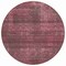 Homeroots 8' Merlot And Gray Round Striped Washable Indoor Outdoor Area Rug 588096 - alternate 5