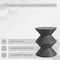 Leisuremod Aura Modern Side Table - Double Hourglass Design, ABS Plastic, Indoor/Outdoor Use AST15GR - alternate 4