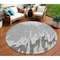 Homeroots 8' Gray And Silver Round Abstract Washable Indoor Outdoor Area Rug 613628 - alternate 1