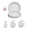 Smarty Had A Party 10.25" White with Silver Hammered Rim Round Plastic Dinner Plates (120 Plates), 120PK 850-CASE - alternate 6