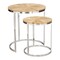 Homeroots Set of Two Natural And Silver Solid Wood And Iron Round Frame Nested Tables 576792 - alternate 5