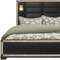 Homeroots Black Faux Crystal Bling Wood And Upholstery Lighted Queen Bed Frame 564719 - alternate 3