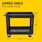 Rubbermaid Commercial Utility Cart with Deep Lipped Plastic Shelves, Structural Foam, 500 lb Load Capacity, 2 Shelves FG9T6700BLA - alternate 4