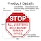 Signmission Stop All Visitors Must Report  Ma, 10 Inch X 10 Inch, Aluminum Metal Signs OC-A-10-333 - alternate 5