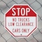 Signmission Stop No Trucks Low Clearance Cars O, 10 inch X 10 inch, Aluminum Metal Signs, 2PK OC-A-2PACK-10-225 - alternate 3