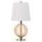 Homeroots 28" Nickel Metal Globe Table Lamp With White Empire Shade 524723 - alternate 5