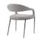 Armen Living Morgan Upholstered Dining Chair with Matte Black Iron and Light Gray Fabric - Set of 2 LCMOSIBLKLGRY - alternate 4