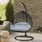 Leisuremod Teardrop Hanging Swing Chair with Stainless Steel Stand, 440 lb Capacity, Weatherproof RSCBL-57LGR - alternate 5