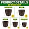 Lifemaster Planter Pots with Drainage Holes, Lightweight, Durable, Space-Saving, Brown, 20PK LMFLOPBRN520 - alternate 4
