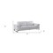 Homeroots 90" Light Gray Italian Leather Sofa With Silver Legs 329617 - alternate 3