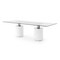 Homeroots 94 X 39 X 30 White Glass Stainless Steel Dining Table 370726 - alternate 2