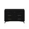 Homeroots 56" Black Solid Wood Seven Drawer Double Dresser 524142 - alternate 1