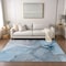 Homeroots 10' X 14' Blue and Ivory Abstract Washable Non Skid Indoor Outdoor Area Rug 559684 - alternate 3