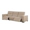 Homeroots 110" Beige Top Grain Leather Reclining Metal USB Sofa 720300 - alternate 4