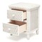 Homeroots 26" White Wicker And Glass Two Drawer Nightstand 571340 - alternate 3