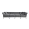Homeroots 116" Gray Velvet Sofa With Toss Pillows 565010 - alternate 2