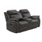 Homeroots 74" Gray Faux Leather Manual Reclining Loveseat With Storage 561568 - alternate 6