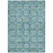 Homeroots 10' X 14' Teal Blue Gray And Gold Floral Washable Indoor Outdoor Area Rug 595996 - alternate 4