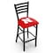 Holland Bar Stool Co 30" Blk Wrinkle Nebraska Stationary Bar Stool, Ladder Back L00430NebrUn - alternate 1