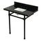 Kingston Brass 36" Black Granite Console Sink with Stainless Steel Legs, 8-Inch, 3-Hole, Black Granite/Matte Black KVPK36K8SQ0ST - alternate 1