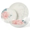Martha Stewart Peony 12 Piece Round Fine Ceramic Dinnerware Set in White and Pink 130159.12 - alternate 3