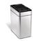 Simplehuman 3 gal Rectangular Trash Can, Silver, Swing, Stainless Steel, 6 1/4 in CW1225 - alternate 1