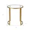 Homeroots 22" Brass And Clear Glass And Steel Round End Table 543844 - alternate 5