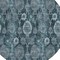 Homeroots 8' Teal Blue And Sky Blue Round Damask Washable Indoor Outdoor Area Rug 588198 - alternate 5