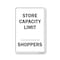 Signmission Public Safety, 12" H, Alum, 18" x 12", Store Capacity Limit Shoppers, Store Capacity Limit Shoppers OS-NS-A-1218-25438 - alternate 1