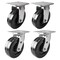 Hyw Products Heavy Duty Caster Set 6in Phenolic Wheels, 2 Rigid & 2 Swivel, 4PK 40-60R-A1-PH-2,40-60S-A1-PH-2 - alternate 1