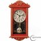 Clockswise Vintage Wall Clock with Wood-Effect Plastic Pendulum, Battery-Operated - Red with Distressed Finish QI004145.RD - alternate 1