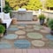 Homeroots 3' X 5' Chocolate Fern Green And Teal Blue Geometric Washable Indoor Outdoor Area Rug 630567 - alternate 1