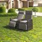 Homeroots 24" Brown Metal Outdoor Accent Chair with Storage with Brown Cushion 625687 - alternate 2