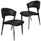 Leisuremod Aspen Collection Modern Dining Chair Black Frame in Black, 2PK ACBL51BL2 - alternate 1