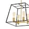 Jonathan Y Lloyd 15" 4-Light Farmhouse Industrial Iron LED Pendant, Black/Brass Gold JYL6510A - alternate 7