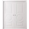 Sartodoors Sliding Double Pocket Doors 72 x 80 inches, BASIC 9801 White, Kit Rail Hardware, Solid Wood Inter BASIC9801DP-SKIN-72 - alternate 1
