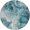 Homeroots 8' Teal Blue And Ivory Round Abstract Washable Indoor Outdoor Area Rug 617802 - alternate 4