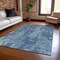 Homeroots 3' X 5' Navy Blue And Denim Blue Abstract Washable Indoor Outdoor Area Rug 610408 - alternate 3