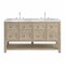 James Martin Vanities Breckenridge 60 in. Double Vanity, Whitewashed Oak, w/ 3 CM Carrara Marble Top 330-V60D-WWO-3CAR - alternate 1