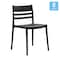 Flash Furniture Bridgeport Indoor-Outdoor Stacking Patio Chairs w/Slatted Backrest, All-Weather Resin Chairs, 2PK 2-DHF-317-APP-BLK-GG - alternate 4