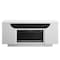 Homeroots 76" White Ribbed Wood Electric Storage Cabinet Fireplace With LED And Speaker 643644 - alternate 4